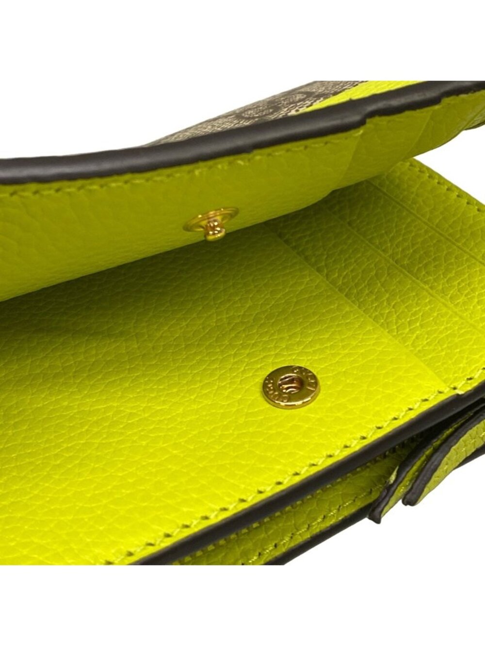 Gucci Bifold Wallet Double G Bicolor Small Light Green Brown Dark Leather - Picture 10 of 11
